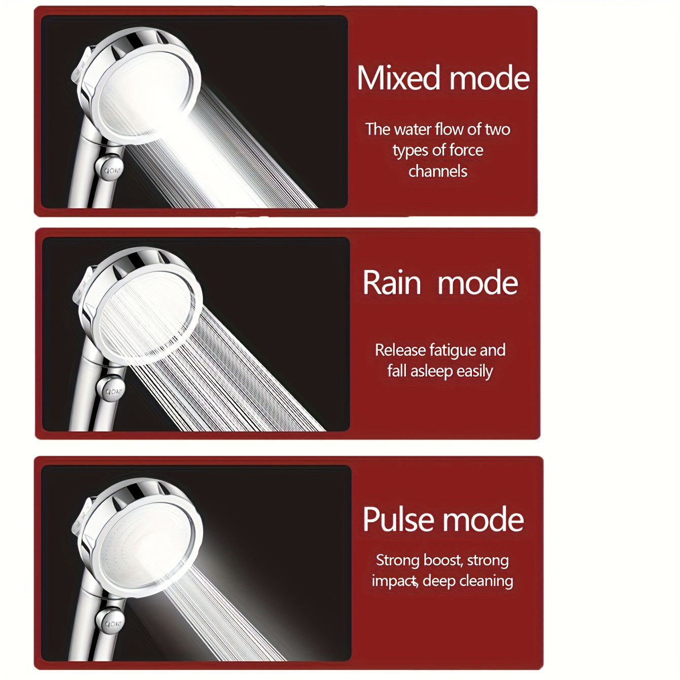 High Pressure Handheld Shower Head Set with Pause Function - 3 Spray Modes, Adjustable Angle Holder & Hose, Detachable, Perfect Bathroom Accessory - Polished Finish