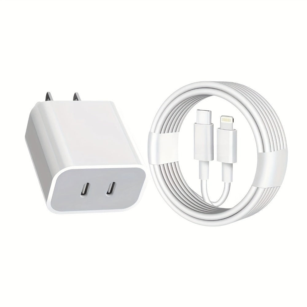 6-Pack Charging Bundle: 2 Fast Chargers + 4pcs 39.37Inch Cables | Universal Compatibility for Most Phones, Lightning Connector