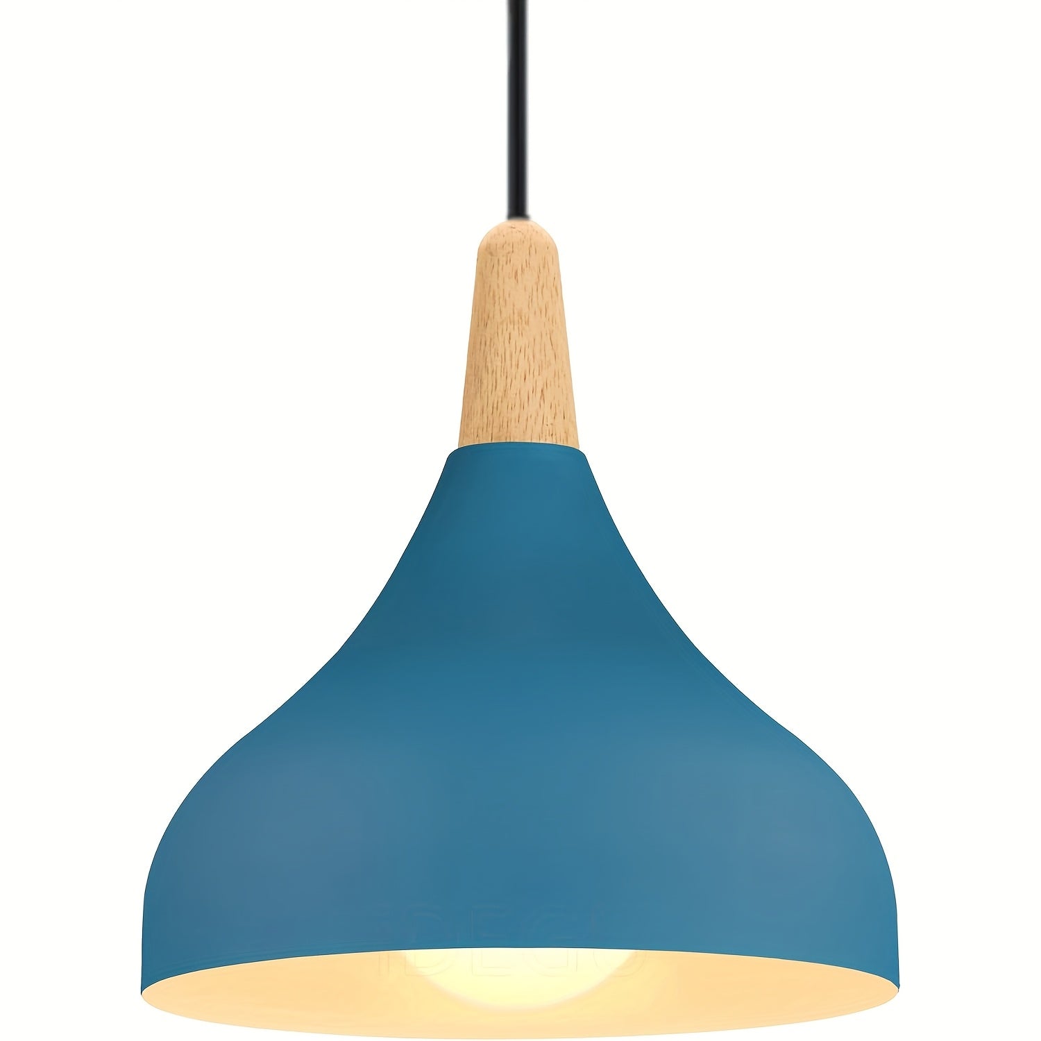Pendant light vintage chandelier modern teardrop hat ceiling light metal wood pendant light suitable for bedroom, dining room, kitchen (bulb not included!!!)