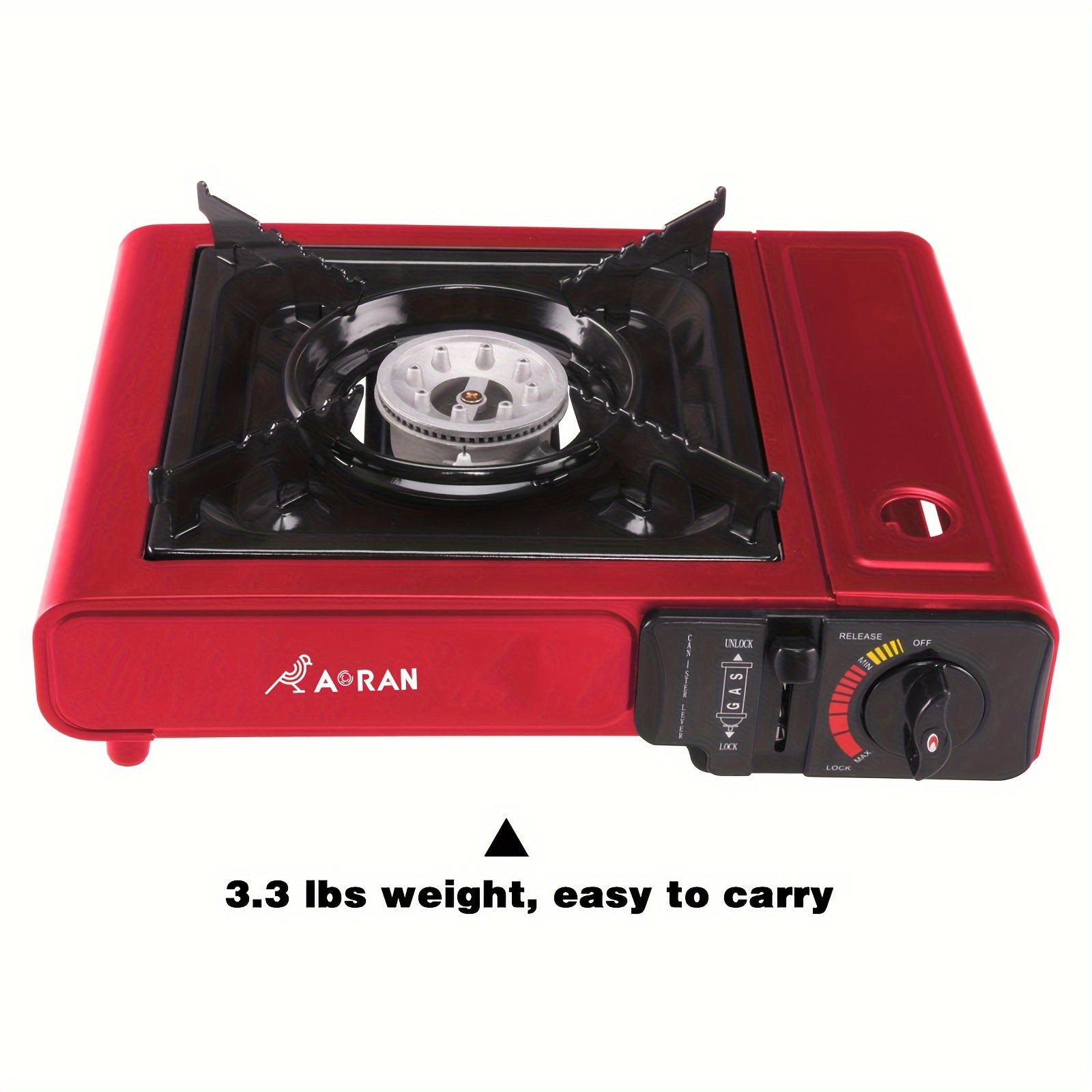 Aoran Portable Stove Camping BBQ Korean Kitchen Camping Butane Burner Stove with Safety Lock & Piezo Ignition, Energy-Saving Outdoor Camping Stove with Overpressure Protection, Ideal for Hiking