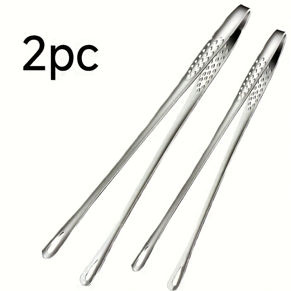 1 or 2 Pack Stainless Steel Multifunctional BBQ Tongs – Bread Tongs, Ice Tongs – For Grilling, Baking & Camping | Durable Kitchen Tool for Restaurant & Home/
