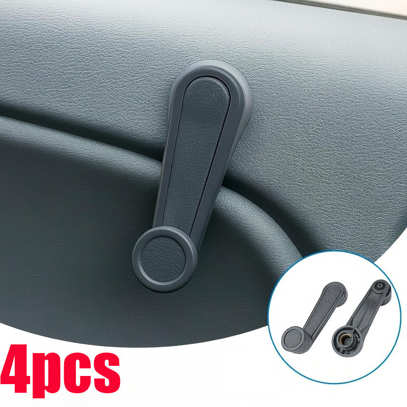 4-Piece Manual Window Crank Handle – with Bushing & Spring Wiper Linkage, Universal Car Interior Replacement Part, Decorative Window Winder, Window Crank Handle for Auto Enthusiasts, Vehicle Repair Accessory