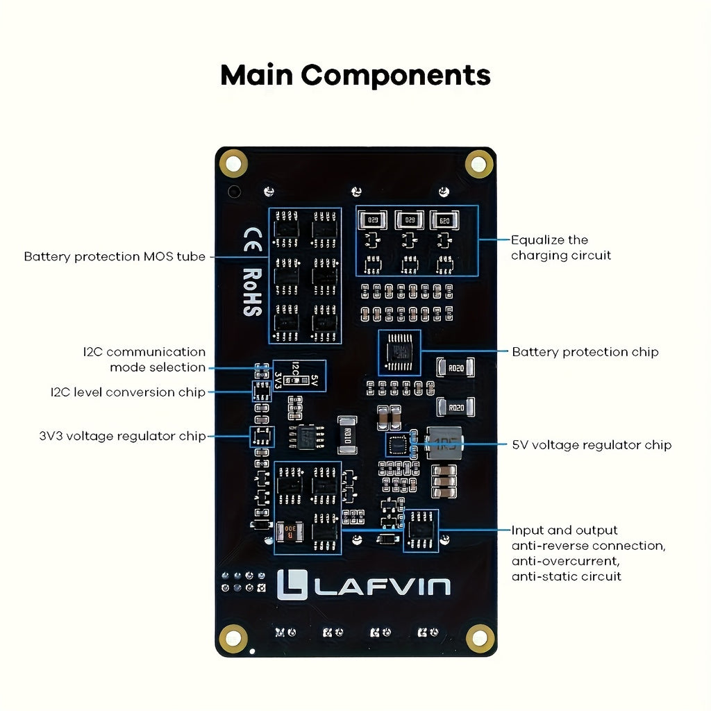 Uninterruptible Power Supply (UPS) Module for Raspberry Pi/Jetson Nano Supports Charging and Power Output at The Same Time 3S & 5V 5A Output