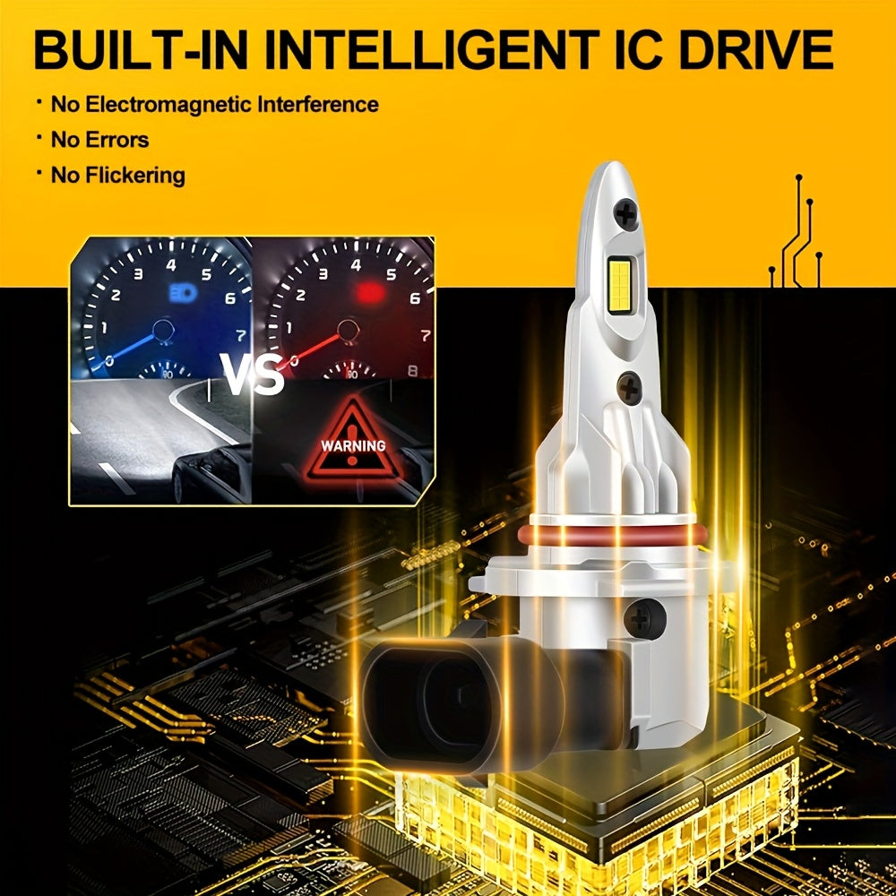 ROADSUN 2只装 H1 H7 H11 9005/HB3 9006/HB4 大功率LED汽车大灯/雾灯 远近光一体 冷白光6000K 1:1直插式LED大灯