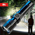 1Pc LED Super Bright Flashlight, High Lumen Tactical Flashlight, 3 Adjustable Modes with Zoom Function, Portable Camping Torch, Built-in Lithium Battery, IP44 Protection Rating, Ideal for Outdoor Hiking and Home Emergency