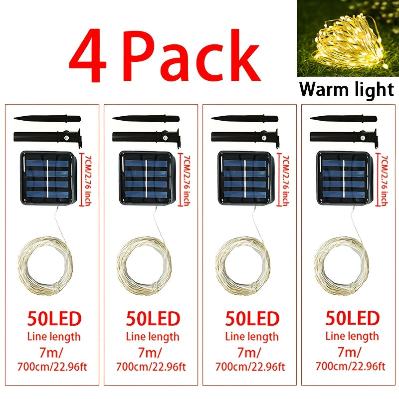 4套50LED×4/100LED×4/200LED×4/300LED×4，派对，婚礼，圣诞装饰，太阳能充电
