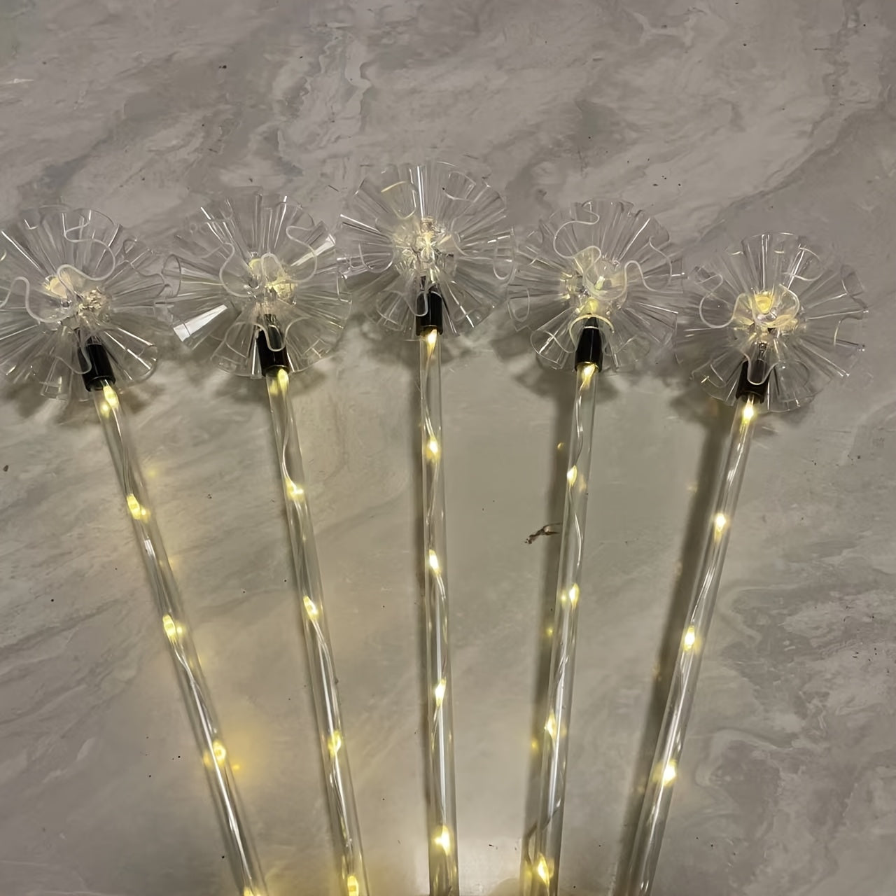Solar Transparent Tube Five-in-One Hydrangea Ground Stake Light