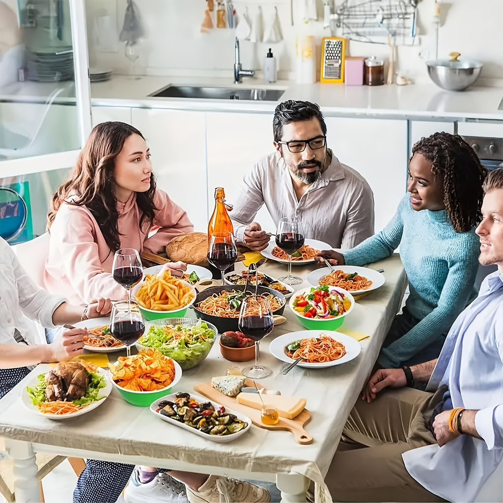 25/5PCS Party Cup & Bowl Set, Disposable Plastic Bowls, Soccer Bowl, Salad Bowl, Dessert Bowl – Perfect for Weddings, Outdoor Camping, Birthday Parties, St. Patrick's Day, Graduation Season, Soccer Parties