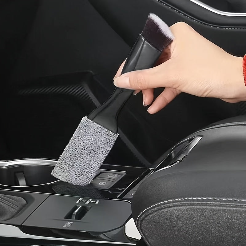 Car Interior Detailing Brush – Soft Bristle Cleaning Tool for Dashboard, Vents & Crevices – No Battery Required, Plastic Dust Brush for Auto Detailing, Vehicle Interior Cleaner | Stylish Handle Brush | Plastic Bristle Brush, Car Accessory