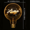 1-pack, globe bulb, vintage globe Edison bulb, HOME letter bulb, amber decorative bulb, G40 LED filament bulb, dimmable, 4W, 2300K warm light bulb, decorative bulb