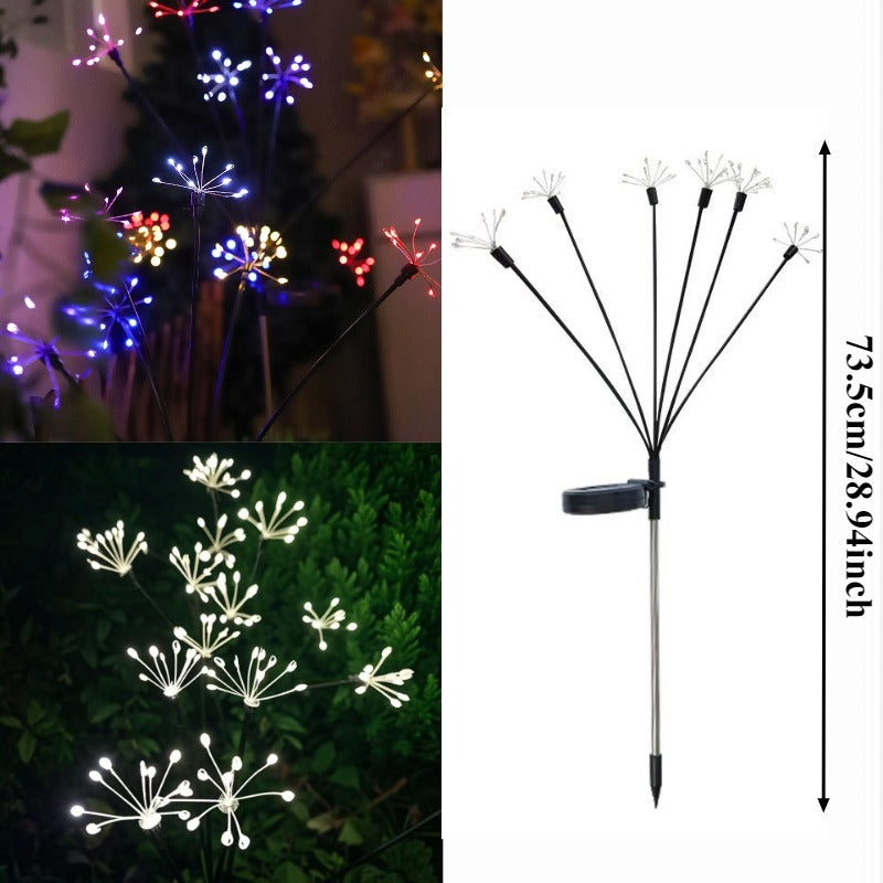 New Outdoor Solar Firework Light | IP65 Waterproof Rating, - 2 Modes Switch | Perfect for Courtyard, Walkway, Garden, Christmas and Halloween Party Decoration