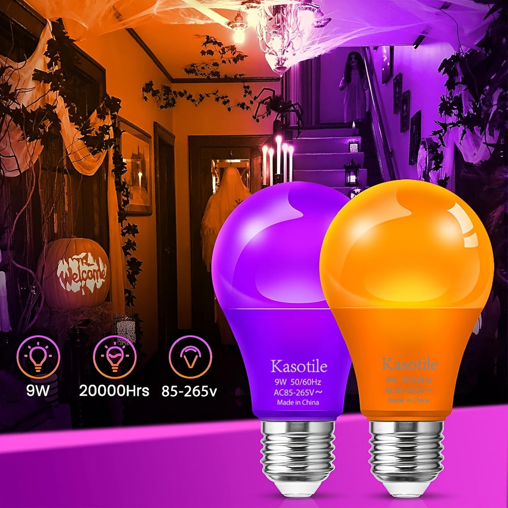 Colored bulb 9W E26 base, suitable for Halloween, Christmas parties, holiday lighting, colors available in blue/red/green/purple/orange/pink