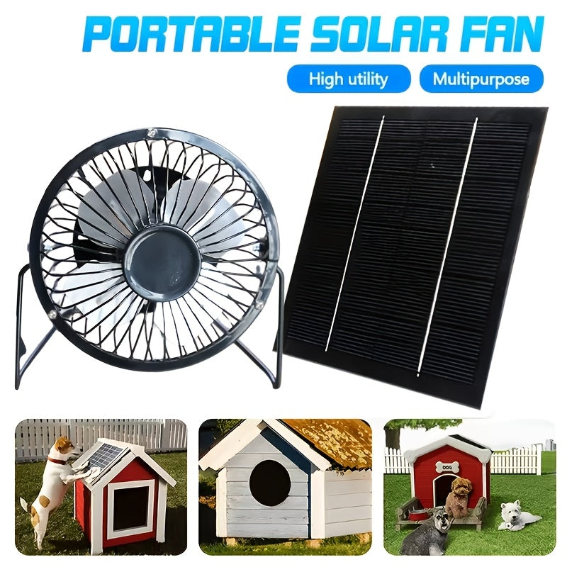 WEIHAOXI 1pc Outdoor Solar Fan with Detachable Solar Panel - Ideal for RV, Camping, Car & Attic Ventilation. This Quiet Solar Fan is Perfect for Cabins, RVs & Pet Shelters.