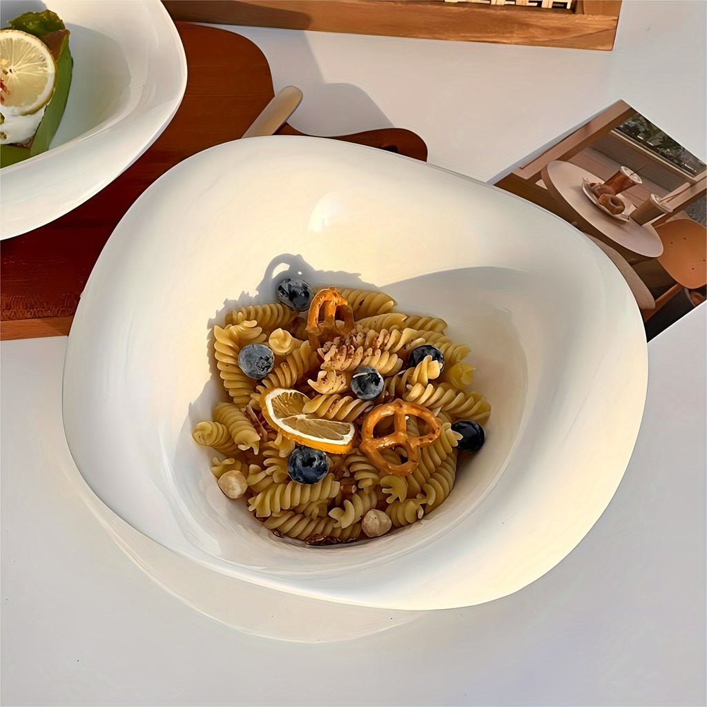 1 Ceramic Petal Bowl, Salad Bowl, Pasta Bowl, Breakfast Cereal & Milk Bowl, Smoothie Bowl, Dessert Bowl – Perfect for Hotels, Restaurants & Home Use – Great for Salad, Soup, Dinner, Side Dishes, Noodles & Pasta