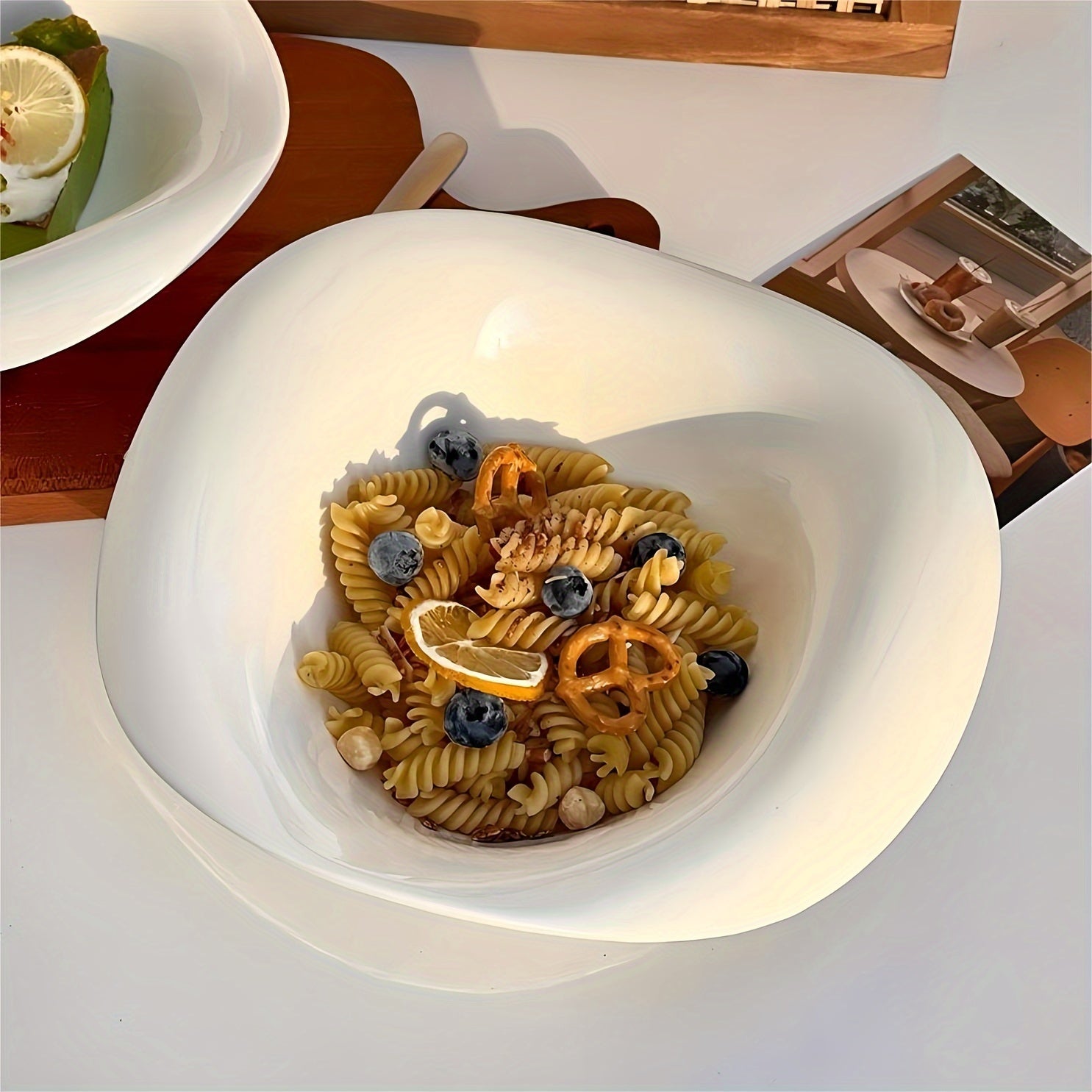 1 Ceramic Petal Bowl, Salad Bowl, Pasta Bowl, Breakfast Cereal & Milk Bowl, Smoothie Bowl, Dessert Bowl – Perfect for Hotels, Restaurants & Home Use – Great for Salad, Soup, Dinner, Side Dishes, Noodles & Pasta