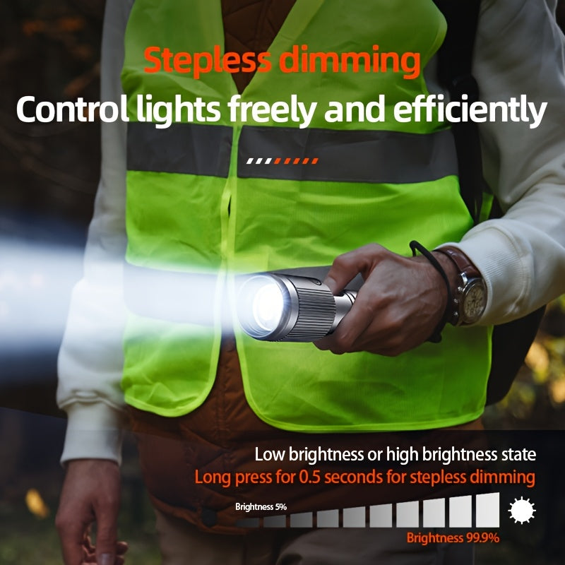Philips Adjustable Focus Rechargeable Flashlight: Portable & Multifunctional with Telescopic Design. Equipped with a large-capacity lithium battery, rechargeable, long-distance lighting