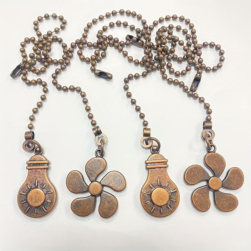 4Pcs Cross-border Hot Sale 5-Blade Lamp Accessories, Amazon Direct Supply, Ceiling Fan Extender, Fan Switch Pull Handle, Pull Rope Pendant, Electric Fan Bead Chain Switch Pull Handle, No Power Required, No Battery Needed, No Wireless Needed