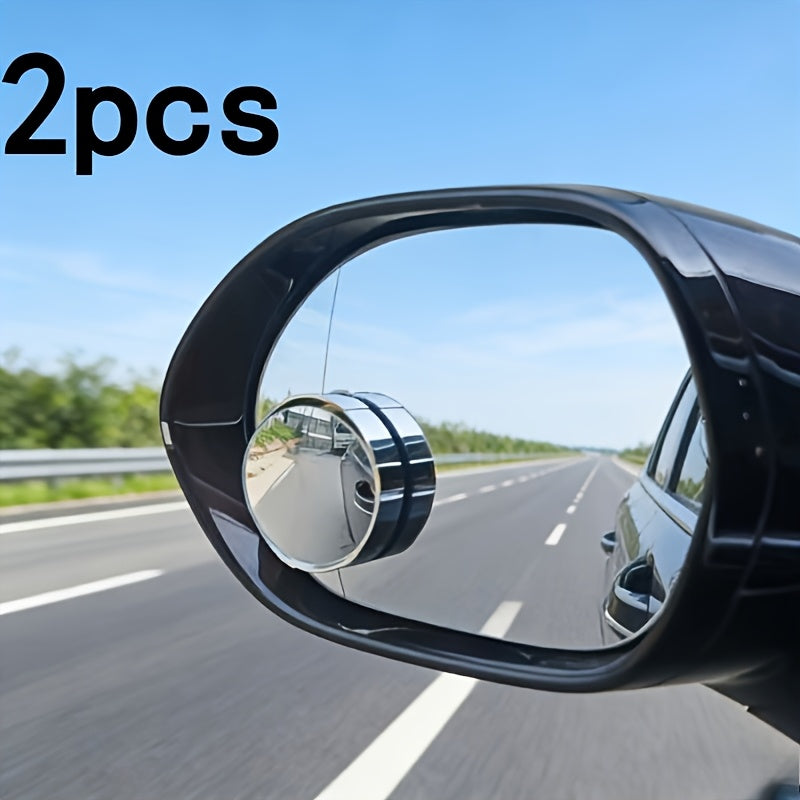 2-Piece / 1-Set 360° HD Round Car Rearview Mirror, Adjustable Blind Spot Mirror, Enhances Child Safety in Vehicle