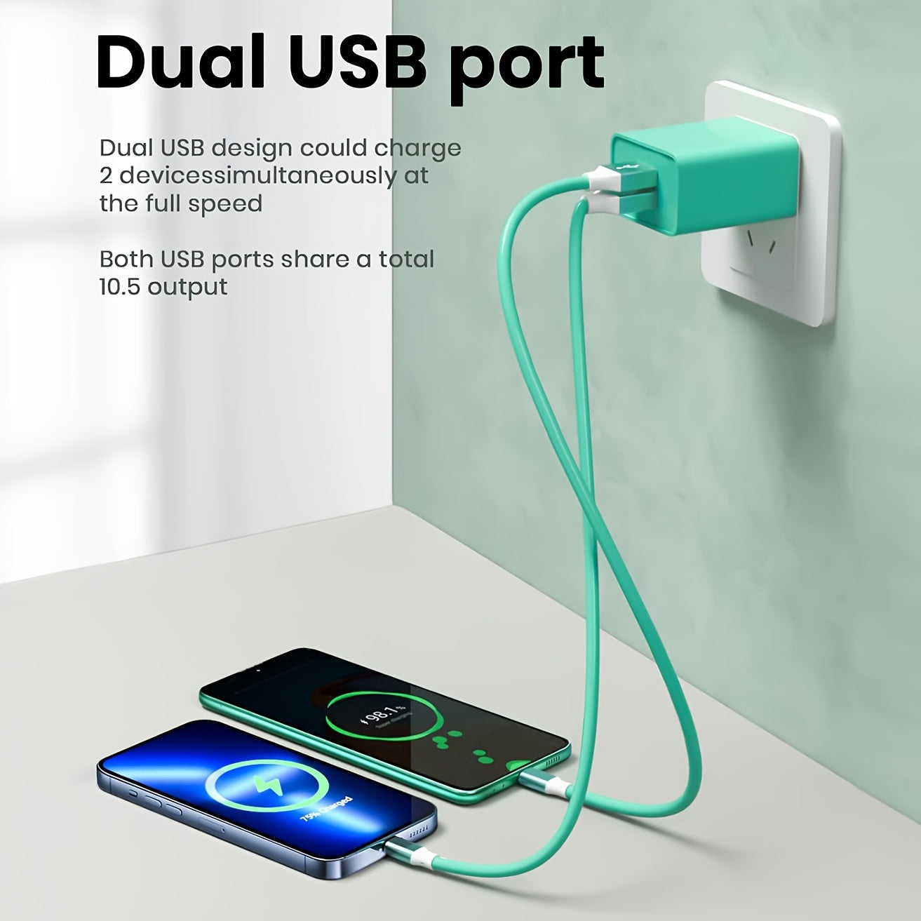 USB Wall Charger, 5-Pack 2.1A Dual USB Port Cube Power Plug Adapter Phone Charger Block Charging Box Brick for Pixel, Moto, Huawei, Xiaomi, Android Phones