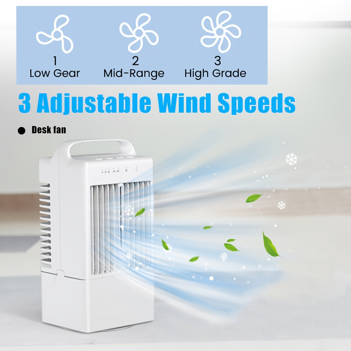 Portable Fan - Quiet Mini Personal Desktop Air Cooler for Bedroom, Living Room, Study and Travel, Energy-Efficient Quadrilateral Design, Battery-Free Direct Powered Cooling Device, Modern Home Air Cooler Fan