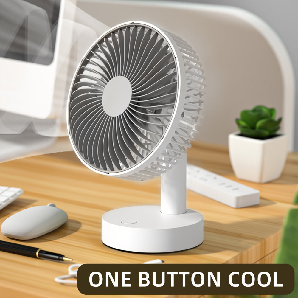 Portable 6 Inch USB Rechargeable Mini Fan with Stand, 1800mAh Battery, Personal Cooling Fan for Desktop, Home Office, Dormitory and Bedroom