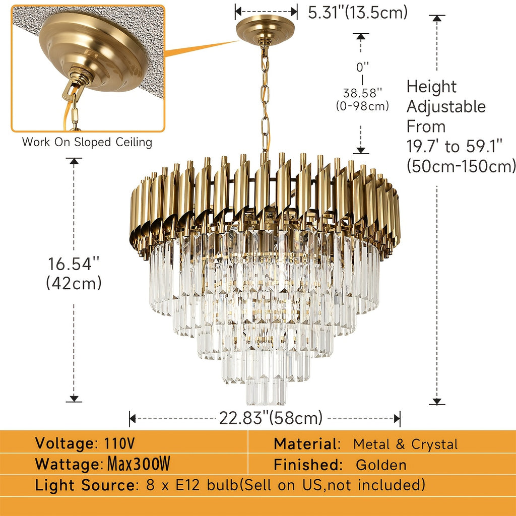 600 large gold crystal chandelier