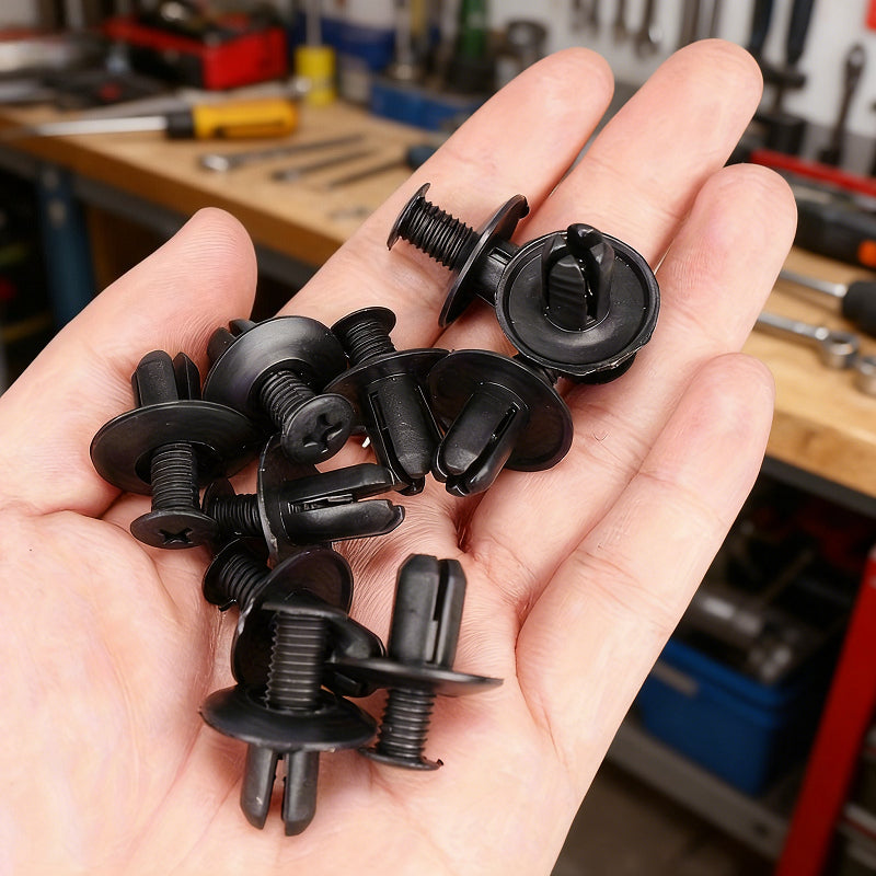 30pcs 6mm Hole Plastic Push Rivet Fasteners for Cars – Push-Type Retainer Clips for Door Trim Fixing, Nylon Bumper Clips, Essential Auto Repair Parts for Trunk & Bumper