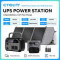 Ctolity 110W 太陽能板 (單體販售), 2400W/ 1800W/ 500W (峰值 4800W/ 3600W/1000W) 可攜式電源站, 2048Wh/ 1024Wh/ 345Wh LifePO4 電池, 400W/ 200W/ 100W 太陽能板可用於直接充電手機、筆記型電腦, UPS 功能