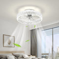 20 Inch Low Profile Ceiling Fan with Light and Remote, Flush Mount Bladeless LED Fan Light, Adjustable Color Temperature 3000K-6500K