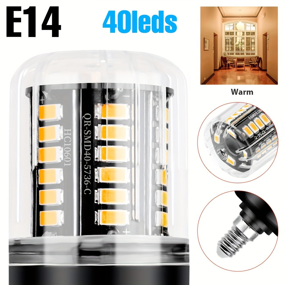 LED corn bulb E14 small screw base spotlight AC85-265V ceiling chandelier built-in bulb E27/E26 universal indoor bright eye-protection flicker-free candle light B22 home use 220V bedroom living room office study downlight 110V bathroom
