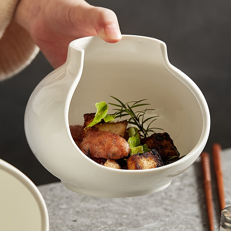 Creative Cracked Vase Artistic Concept Dish Plate, High-End Hotel & Restaurant Tableware, Unique Irregular Plate for Hot & Cold Dishes