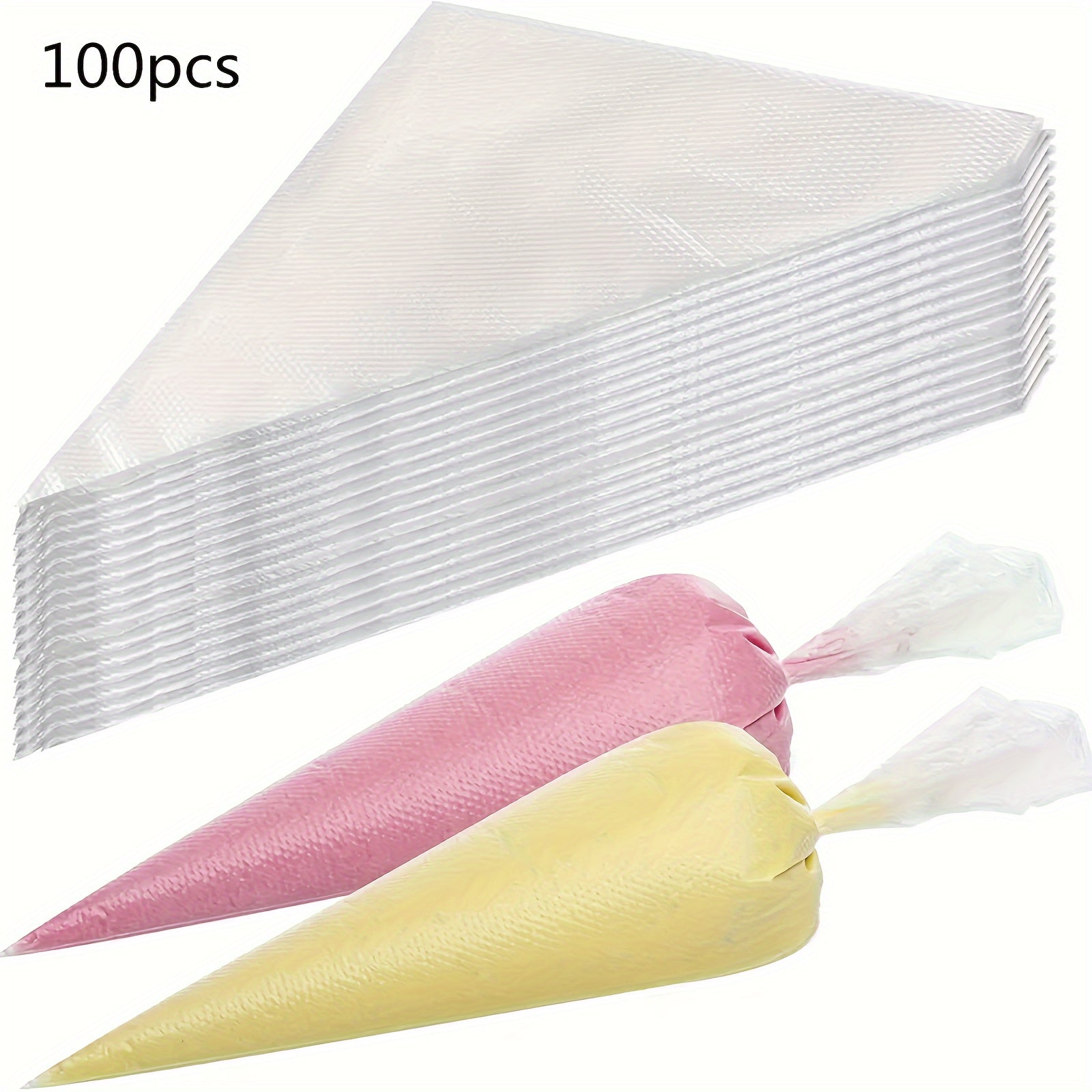 50/100/200Pcs Thickened Disposable Piping Bags, Icing Frosting Pastry Bags, Open Top Decorating Bags for Cake Dessert Decoration, Baking Kitchen Gadgets, Perfect for Cream Butter Cheese Dough Dessert Flower Making