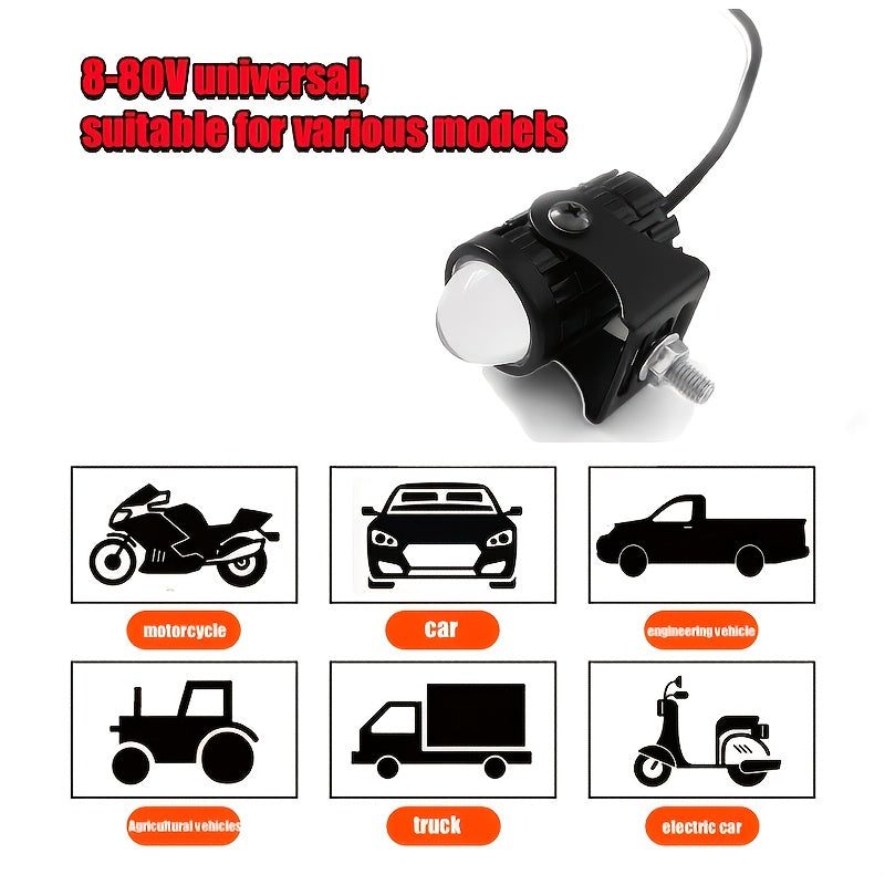 Heyword High Performance LED Bulbs 2-Pack for Trucks, SUVs and UTVs - High/Low Beam Dual Mode, Mini Lens, Easy Installation (8/80V)