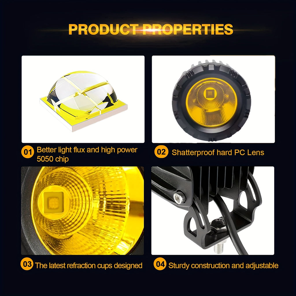 3.5-inch motorcycle LED headlight off-road fog light locomotive sports car truck driving light yellow