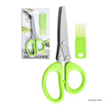 5-Layer Stainless Steel Kitchen Scissors - Multifunctional Onion & Herb Chopper, Suitable for BBQ & Indoor Use, with Protective Cover & Built-in Cleaner, Durable