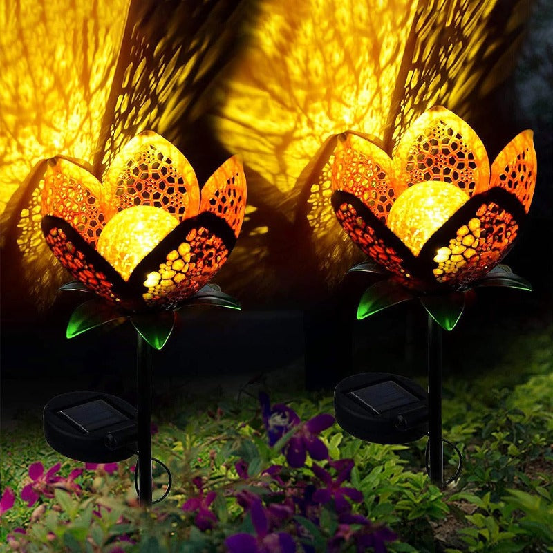 1 Solar Outdoor Tulip Garden Light | Ip65 Tulip Flower Metal Statue Solar Light, Garden Art Path and Lawn Fairy Light | Suitable for Garden, Lawn, Patio, Camping, Tabletop, Farm, Pond, Landscape, Balcony, Path