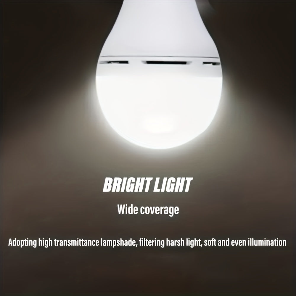 4PCS smart solar LED bulb, USB rechargeable emergency bulb, portable floodlight with hook, 3 lighting modes yard light, suitable for garden, camping, fishing, lantern, night light, stall lighting