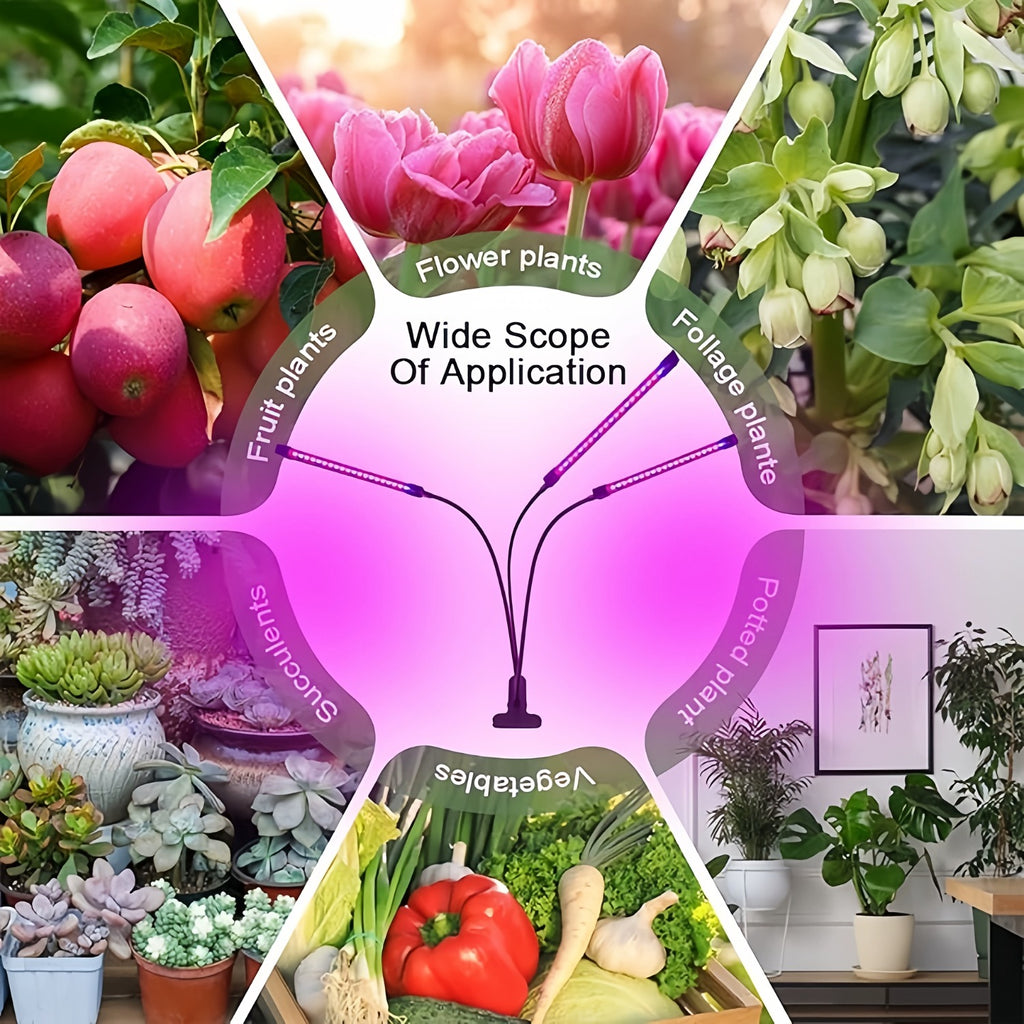 VZUO Multifunctional Adjustable Full Spectrum LED Grow Light, Red & Blue Spectrum, High-Efficiency Full Spectrum Panel, Adjustable Plant Lamp & Flexible Rotation, for Indoor Greenhouse Flowers, Ideal for Home Gardening
