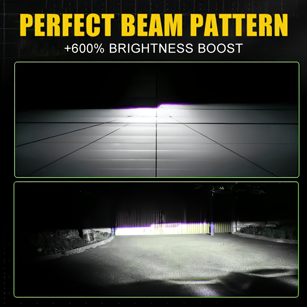 Automotive 2PCS LED Car Lights - H4/9003/HB2 - 59800LM, 350W High/Low Beam, 6500K Cool White Light, Suitable for Various Environments, Ultra-High Cooling Fan, Plug-and-Play, No Battery Needed
