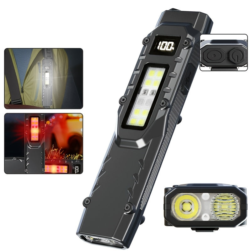 Ultra-Slim Multi-Mode High-Brightness Dual-Source LED Work Light, 9 Lighting Modes, Built-In Large Capacity Battery & Type-C Charging Port, Pen Clip + Slim Portable Design, Ideal for Work Lighting, Outdoor Use