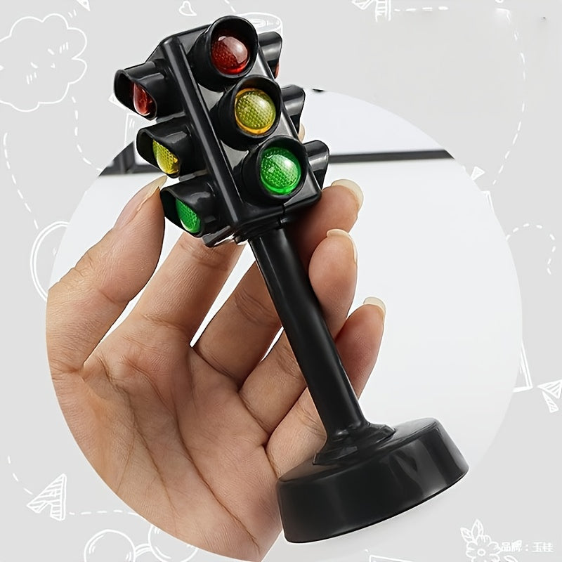 4Pcs Creative Home Traffic Light Tower Model Decor, Non-Electric Mini Ornament, Desktop Decoration, Outdoor Racing Game Scene Layout Prop, Sand Table Architectural Assembly Model