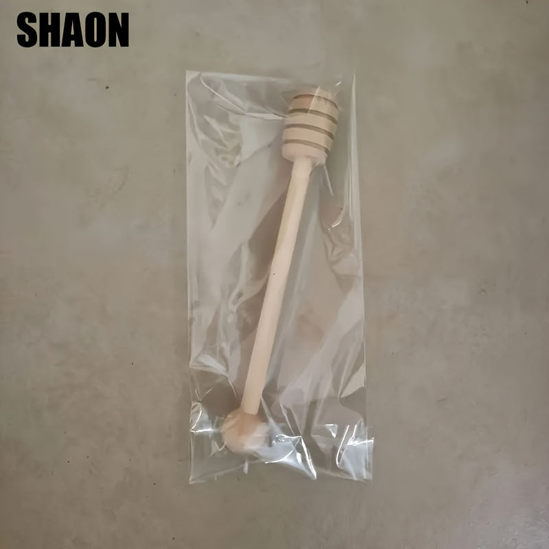 One Wooden Honey Dipper – Honeycomb Dripper, Long-Handled Stirrer for Honey, Syrup & Jam – Kitchen Utensil & Stirring Tool for Syrups, Maple Syrup or Any Non-Oily Stretchy Foods – Perfect for Homemade Honey