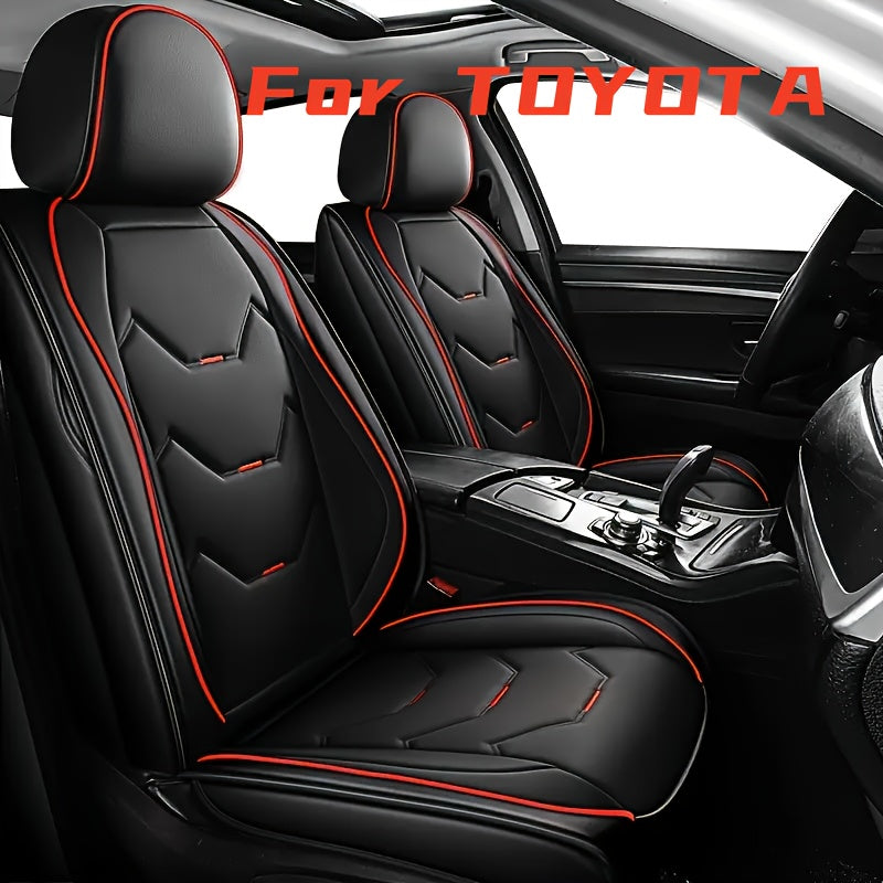 [For Toyota] Automotive Synthetic Leather Seat Covers, Full Coverage 5-Seat Universal All-Season Model - Tailor-Made for Toyota Sedans, Fits 5-Seat Models, High-End Wear-Resistant & Anti-Slip | Luxury Interior Upgrade