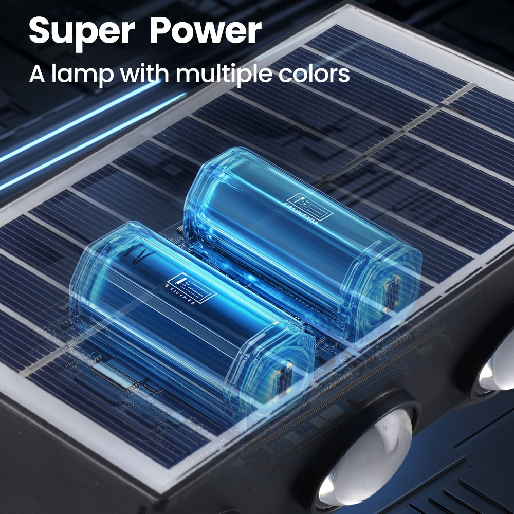 1-Piece Solar Wall Light, RGB Color Wall Washing Light, Outdoor Decorative Light, Ambient Light, Garden Light, Exterior Wall Light, IP54, Suitable for Villa Exterior Walls, Courtyard, Balcony, Garden, Park, Scenic Spots, Garden Decoration