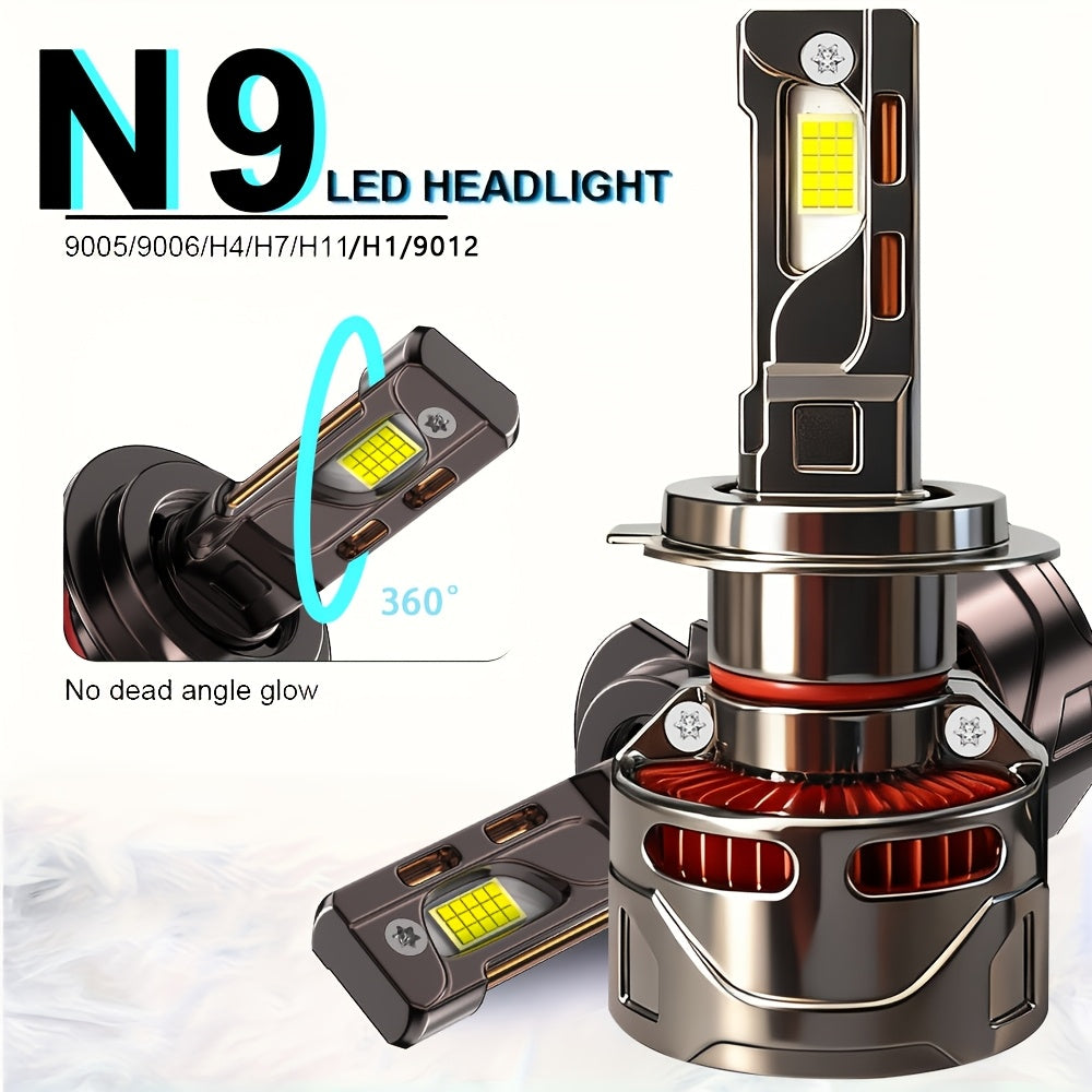 B05 Vehicle LED Light Kit (2-Pack), 54000 Lumens, Super Bright, Long-Lasting Durability, 7500K White Light, Compatible with 99% of Vehicles, H4/9003/HB2 Socket, 850% Brightness Increase, Ensures Consistent Illumination, No Battery Needed