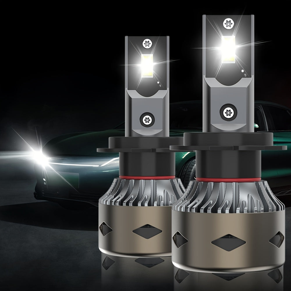 2-Pack H7 LED Headlights, H1, H4, H7, H11, COB Chip with Cooling Fan, 200W High Power, High/Low Beam Switching, No Canbus Error, 800% Brightness Increase, Compatible with HB3/9005, HB4/9006, HIR2/9012-G116