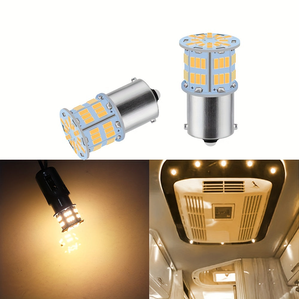 2/4/8-pack RV LED bulb - 3014 54-SMD, DC 12V white/warm white light - suitable for RV, camper van and marine lighting, replaces 1156 1141 1003 BA15S P21W LED interior bulb, battery not included