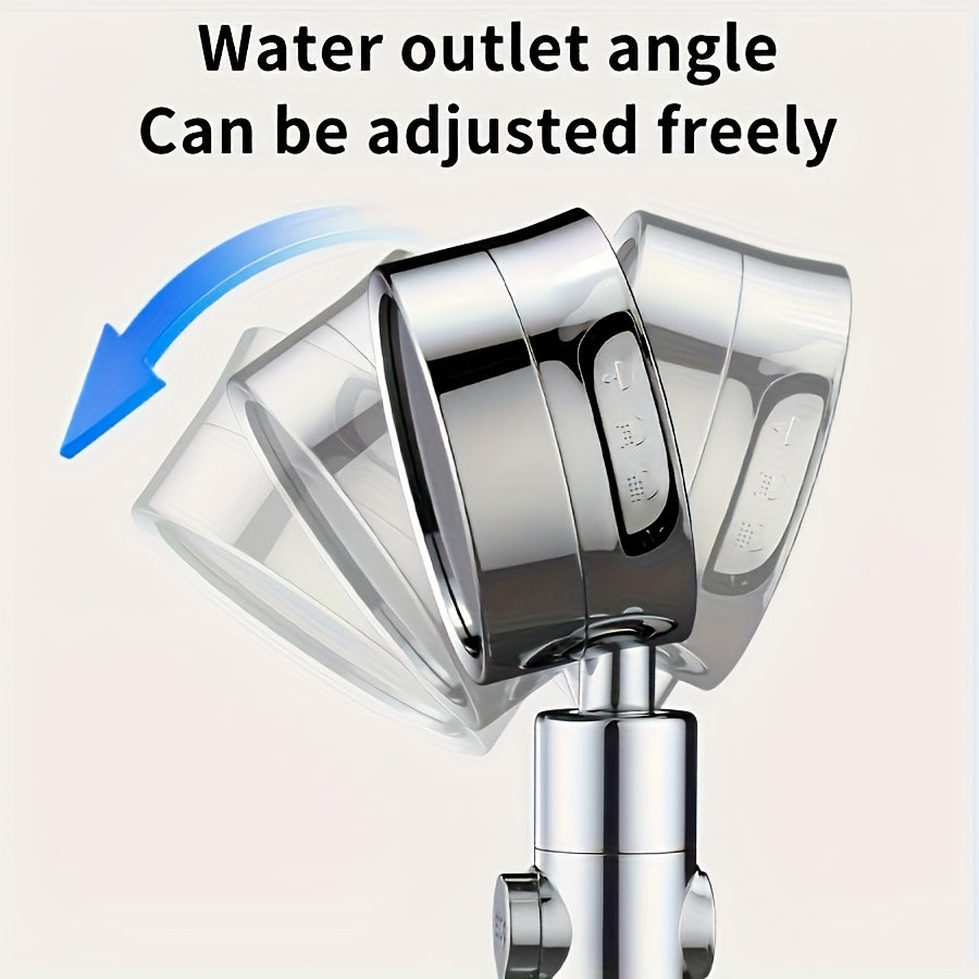 High Pressure Shower Head Set - Grid Pattern Wall Mount & Handheld Rain Shower with USA Bracket & Flexible Hose, No Electricity Needed, Bathroom Hot Water Shower Bath Set