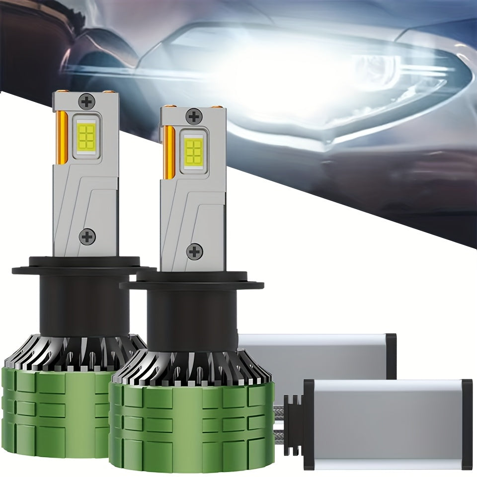 RAFFISHER 2-Pack H4 H7 LED Headlights, 480W High Power, 50000LM Brightness, Compatible with Canbus and Various Models Including H1, H11, H8, H9, HB3 9005, HB4 9006, 12V, 6000K Turbo Light, for Vehicles