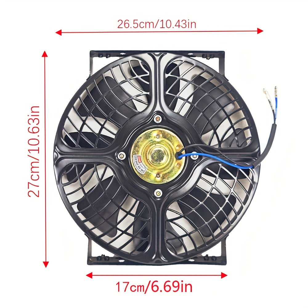 10 Inch Ultra Thin Metal Mesh Universal Cooling Fan, Car AC Condenser Radiator Electric Fan